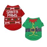 Alroman Dogs Christmas Shirts Snowflakes Clothes Pet Santa Claus Suit Puppy Red Clothing Doggie...
