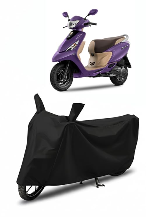 Image of DRAKOWISH Waterproof Scooty Cover for Tvs Zest110 | All Weather Protection from Rain, Dust, UV Rays & Scratches with Mirror Pockets & Buckle Belt | Zest110 Scooty Cover