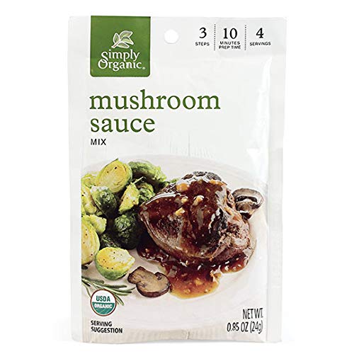 Image of Simply Organic Mushroom Sauce Mix, Certified Organic, Kosher, Mixes Gravy and Sauces, Vegetarian, Gluten-Free | 0.85 Ounce (Pack of 12)