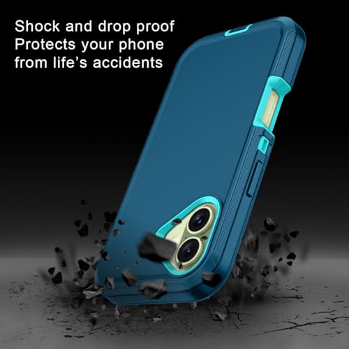 I-HONVA for iPhone 17 Case Shockproof Dust/Drop Proof 3-Layer Full Body Protection [Without Screen Protector] Rugged Heavy Duty Cover Case for Apple iPhone 17 6.3" 2025,Turquoise by I-HONVA - Used condition - Image 3