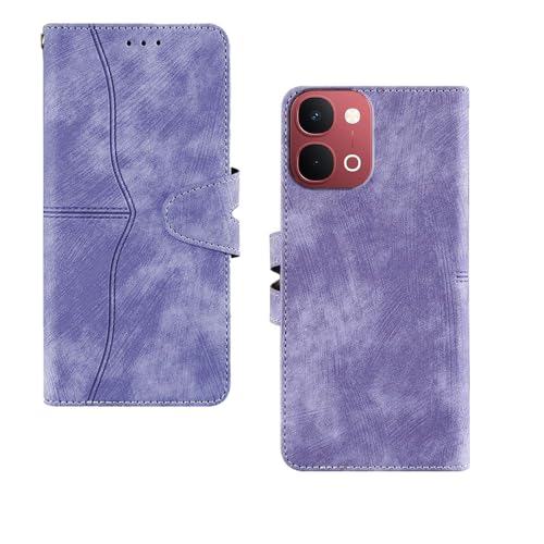 Image of amazon basics Vivo Y51 Pro 5G Flip Cover | Card Pockets Wallet & Stand | Flip Cover for Vivo Y51 Pro 5G (Purple)
