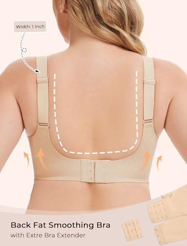 Image of Gailife Womens Jelly Comfortable Bras for Women No Underwire Supportive Bra | Wireless Bra Seamless Bralette Push Up,Soft Tshirt Bras,Mesh V /V Neck,U-back /X-back,Breathable Semi-fixed Pads,Bra Extender