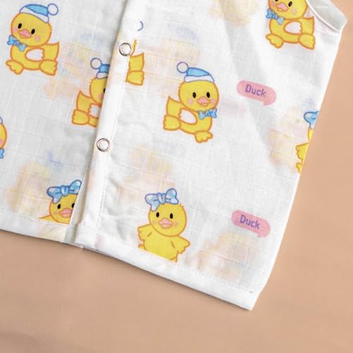 Image of Kidbea Newborn Baby Jhabla Muslin Cotton Clothes for Boys & Girls | Soft Breathable, Cute Printed Sleeveless Baby Wear with Button Closure