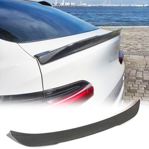 MCARCAR KIT Real Carbon Fiber Rear Trunk Spoiler Fits for BMW X4 G02 M Sport X4M F98 2023-2024 Car Rear Boot Lid Highkick Spoiler Wing Lip