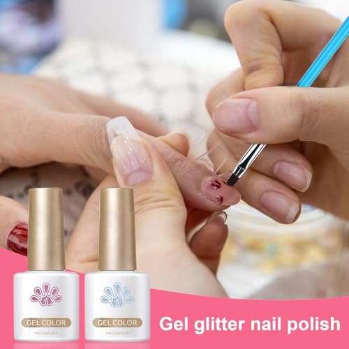 Set de esmalte de uñas glitter con 6 colores el regalo para adolescentes 4