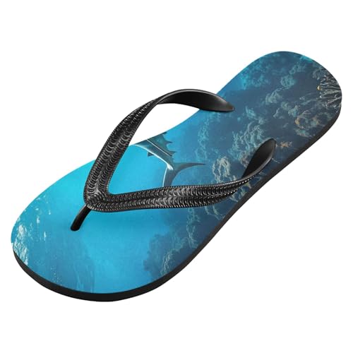 Burbuja Shark Swimming Flip Flops for Women Men, Soft Thong Sandals Rubber Slippers for Pool Beach Essentials2
