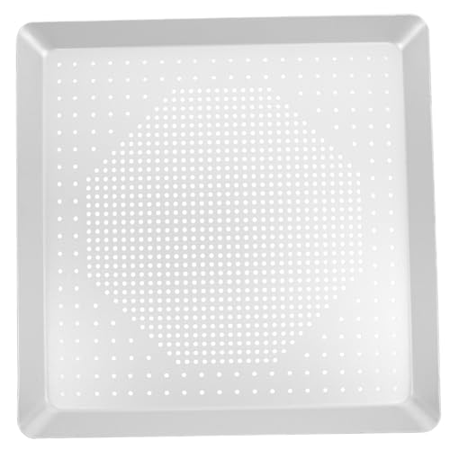 STOBAZA Bandeja para Pizza Perforada de Aleación de Aluminio Antiadherente Diseño Rectangular para Horno Distribución Uniforme del Calor Fácil Limpieza Resistente Altas Temperaturas para