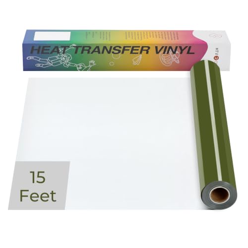 Image of HTVRONT Heat Transfer Vinyl Olive Green HTV-12 inch x 15ft HTV Vinyl for Shirts