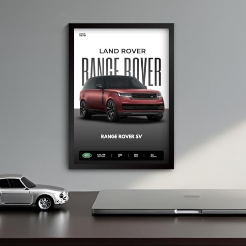 Image of Range Rover Poster | Framed Poster of Land Rover Range Rover A4 Sized (31 x 23 cm) | Cars Posters for Wall, Gift for Boys, Supercar Frame | Car Frames | Car Posters for Wall, Bedroom, Hostel, Study Room