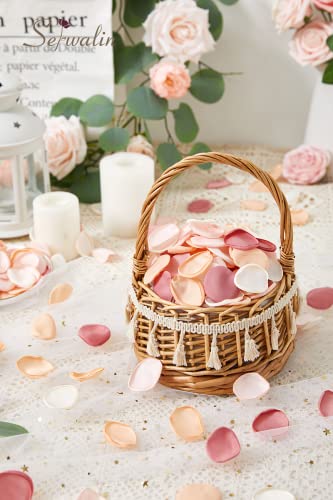 Serwalin 300Pcs Silk Rose Petals Artificial Flower Petals For Weddings Champagne Gold Petals Fake Flower Girl Petals For Wedding Flower Girl Basket Aisle Runner Bridal Shower (4 Color Mixes) #TOP1