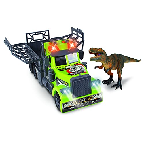 NKOK WowWorld Dino Safari Adventure Playset Lights and Sounds Dino Safari Hauler Containment Playset (incl. T-Rex), Multi