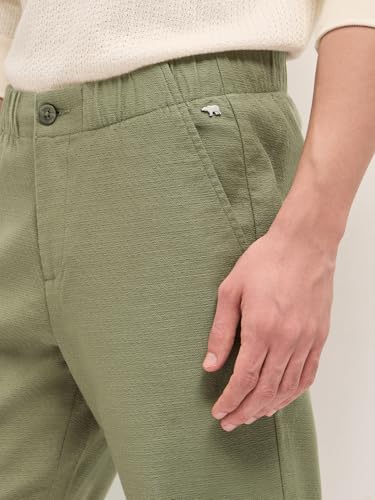 Image of Men's Grey Cotton Straight Fit Casual Trouser