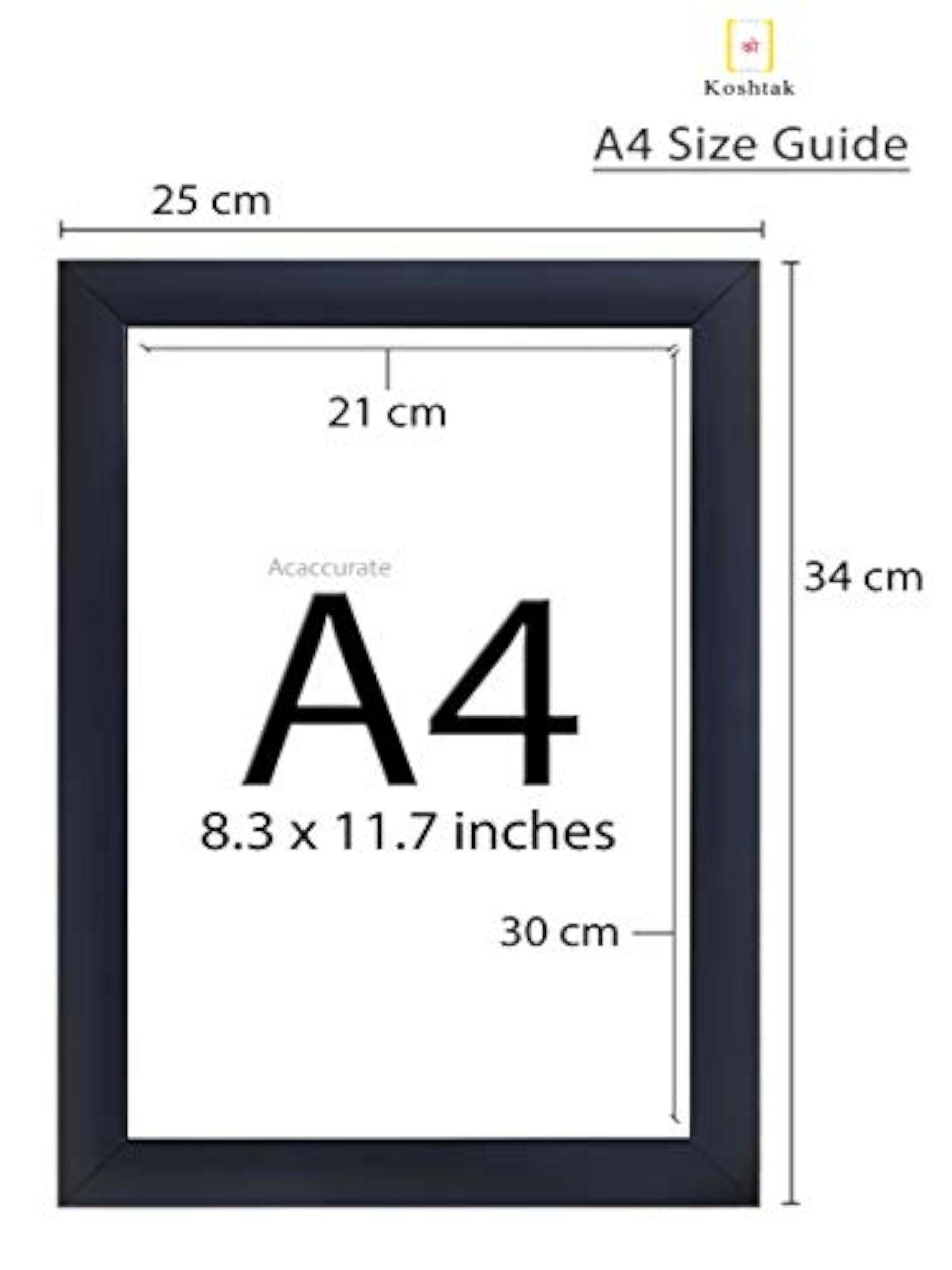 A4 Size Black Photo Frame, Wall Hanging Decor