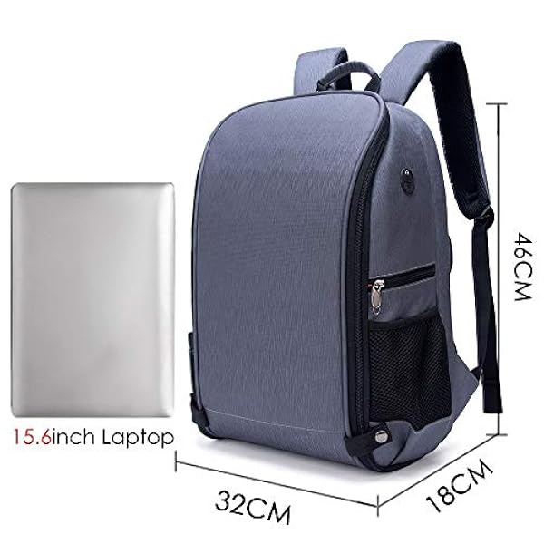 SLR Camera Bag Anti-theft Waterproof Large Capacity Shoulder Outdoor Photography Bag Fashion Camera Backpack(Grey)