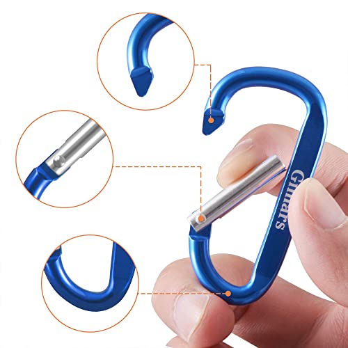 Gimars 18 pcs 6 cm mini Karabiner Schlüsselanhänger, Karabinerhaken Alu klein Schlüssel Karabiner für Camping, Angeln, Wandern oder Reisen