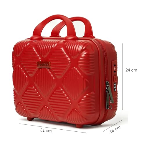 Image of SHAMAX Makeup Organizer Vanity Box for Women Bridal Vanity Case Gift for Women (Red)