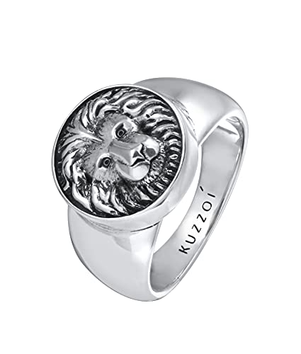 Bague chevalière lion Kuzzoi en argent 925, le cadeau idéal pour homme
