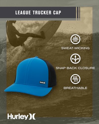 Image of Hurley Men's Caps - H2O-Dri League Baseball Caps for Men with Snapback Closure - Classic Mens Trucker Hats (S-XL)