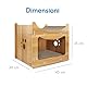 Record Kratzbaum fur Katzen Pagode Struktur aus Holz und Pappe mit Catnip, rechteckige Form | 45 x 30 x 35 cm