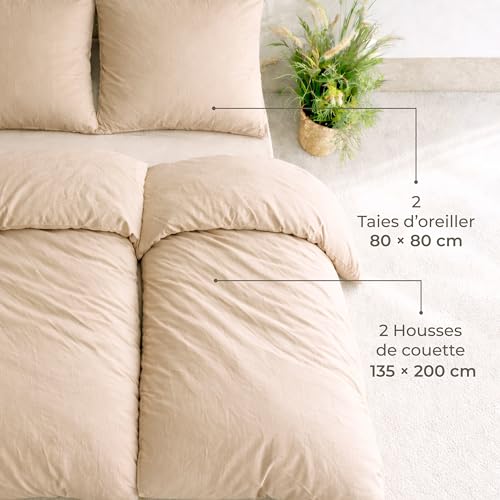 Parure de lit 135 x 200 en percale pour des nuits fraîches - 4