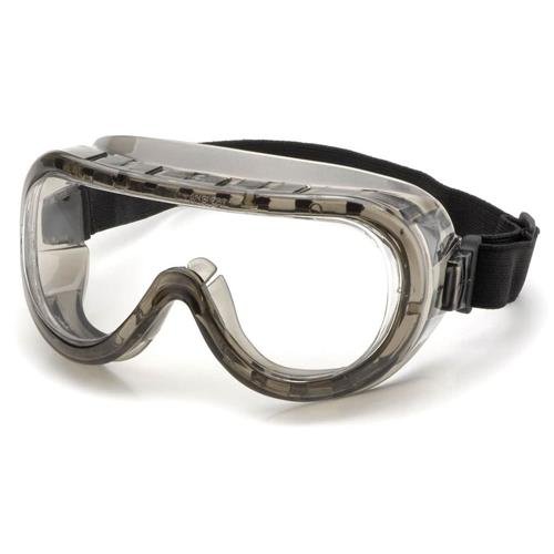 Splash/Impact Goggle, Clear Af/Pc Lens, Indirect Venting, Wide Adjustable Strap, Smoke Frame #TOP6