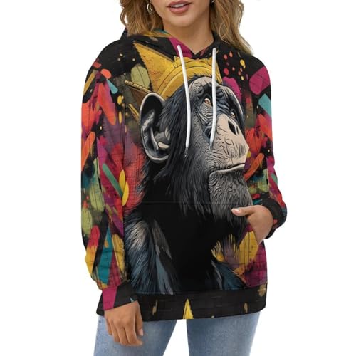 Sweat à capuche graffiti animalier pull idéal pour vos sorties urbaines