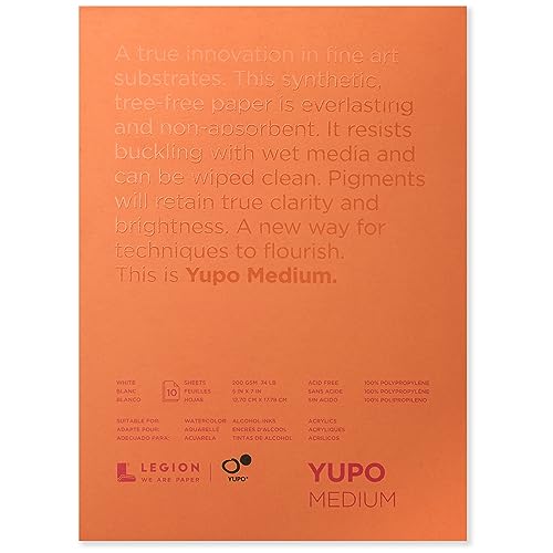 Legion Yupo Synthetic Paper Pad - 5 x 7 Bright White 10 Sheets
