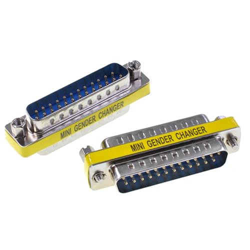 Oiyagai 2 Stück DB25 25-Pin D-Sub Stecker-auf-Stecker Kupplungsadapter, Serieller Verbinder für Computer, Drucker und industrielle Steuerungen