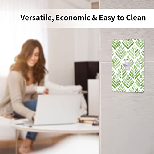 Bvolfqo Green Jungle Leaves Light Switch Cover Decorative Single Toggle Switch Plate Covers 1 Green Leaves Wall Plate #TOP5