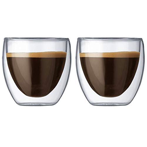 Conjunto com 2 Copos Bodum Pavina Parede Dupla 80ml