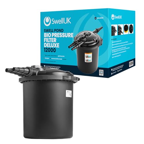 Swell Bio Pressure Filter Deluxe | Self-cleaning pressure filter | Garden Pond Filter | Biological and Mechanical Filter Media | 1 Year Guarantee