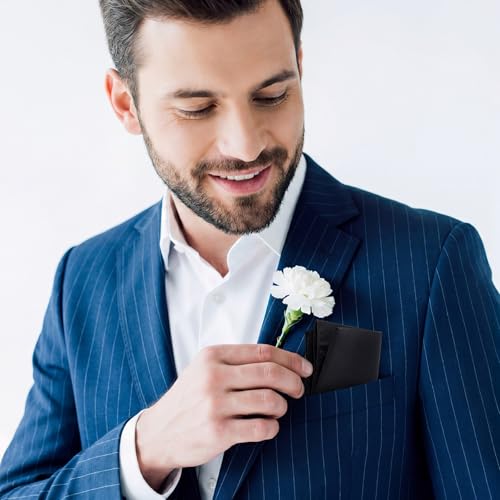 Image of Leinuosen 100 Pack Handkerchiefs Bulk Men's Handkerchiefs Cotton Classic Hankies Pocket Square Towel for Wedding Party