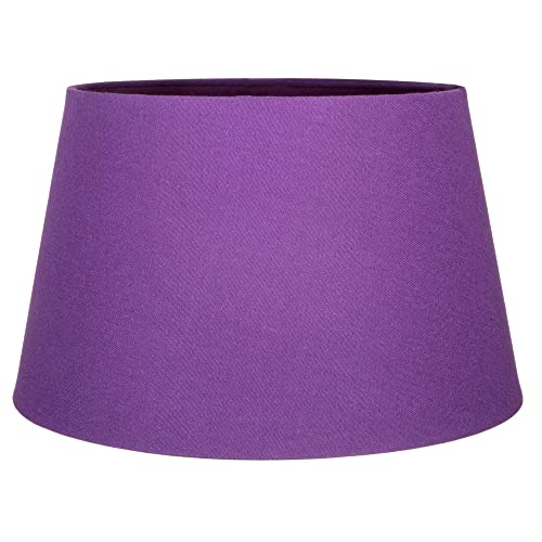 Traditional Purple Linen Fabric Drum Table/Pendant Lampshade | 60w Maximum | Inner Fabric Lining | 30cm Diameter by Happy Homewares