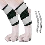 AGON Dog Rear Brace Pair Hock Joint Brace with Metal Strings and Reflective Wraps Compression Straps Canine Back Leg Protects Wounds. Heals Prevents Injuries Sprains Loss of Stability by Arthritis