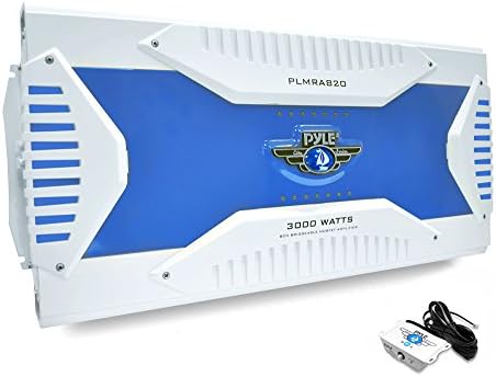 Pyle Hydra Marine Amplifier - Upgraded Elite Series 3000 Watt 8 Channel Bridgeable Amp Tri-Mode Configurable, Waterproof, MOSFET Power Supply, GAIN Level Controls and RCA Stereo Input (PLMRA820)