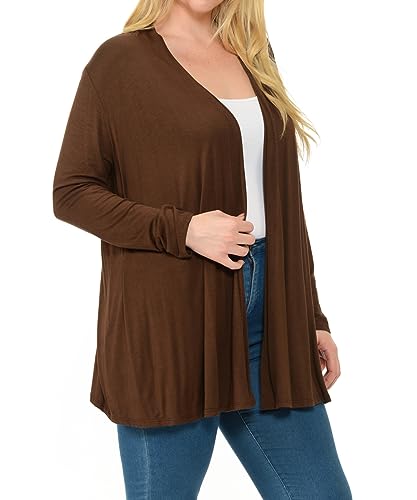 Image of Pastel by Vivienne Women's Long Sleeve Jersey Plus Size Cardigan