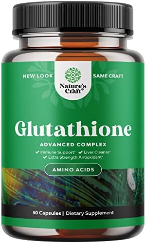 Glutathione Amino Acid Nutritional Supplement - Pure Glutathione Supplements for Liver Support - L Glutathione Pills with Glutamic Acid and Milk Thistle Seed Extract for Skin Care and Immune Support