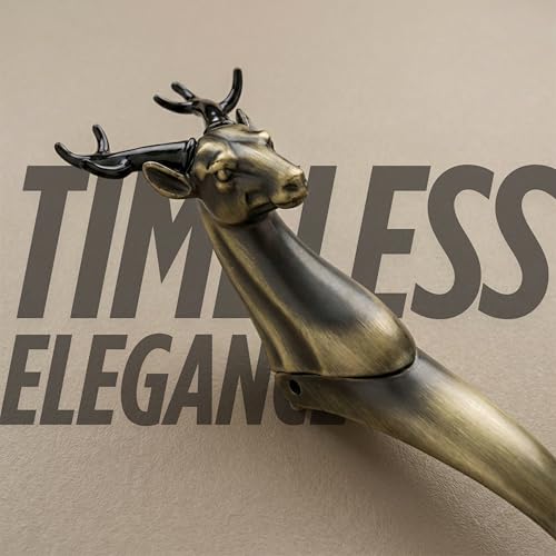 Image of GLOXY Premium Antique Finish 21 inch Deer Shaped Main Door Handle with 12.5 inch Hole-to-Hole Spacing - Decorative Push & Pull Aluminium Wooden & Glass Door Handle for Home, Restaurants& Offices - Pack of 1