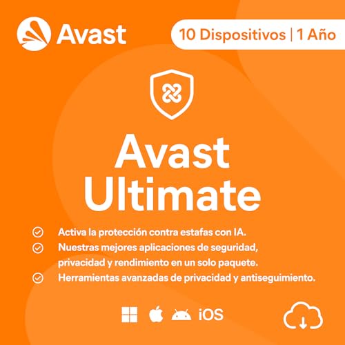 Avast Ultimate 2025 | Antivirus 10 Dispositivos | 1 Año | Descarga digital