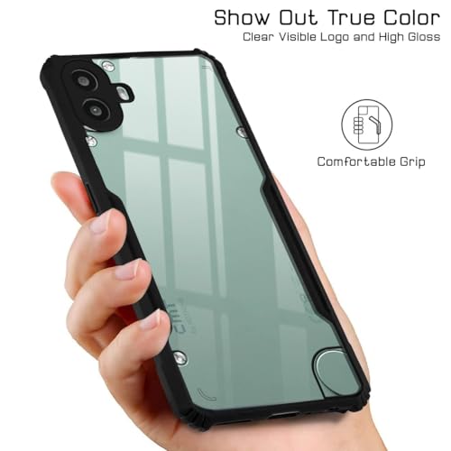 Image of Jkobi Back Case Cover for Nothing CMF Phone 1 (Shockproof with Polycarbonate Clear Panel | Professional Black)
