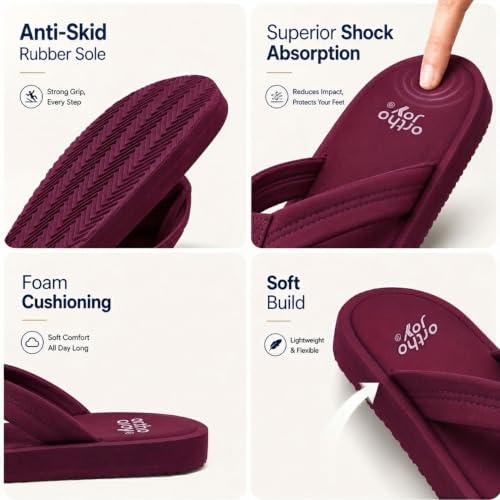 Image of ORTHO JOY Men Doctor Ortho slippers | Extra Soft comfortable and stylish flip flop slippers for Men in exciting colors |Lightweight | Anti Skid | Daily Use Chappal