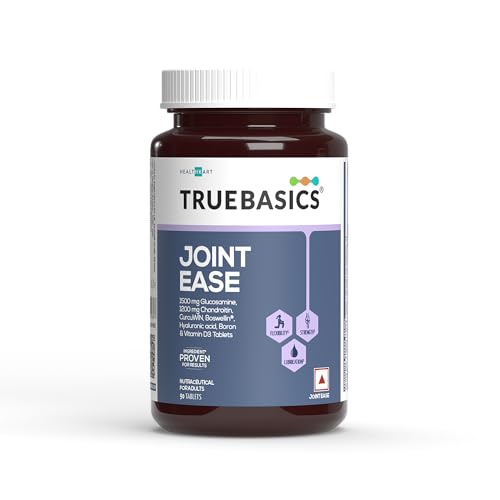 Image of TrueBasics Joint Ease (90 Tablets) | With 1500mg Glucosamine, 1200mg Chondroitin, Boswellin | For Joint Pain, Bone & Muscle Strength