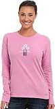 Life is good Women's Crusher Long Sleeve Half Full Daisy T-Shirt (Washed Plum)