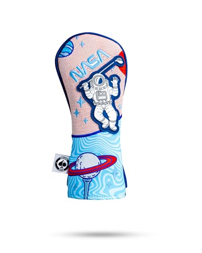 Pins & Aces NASA Head Cover - Premium, Hand-Made Leather Headcover - NASA Space Shuttle, Tour Quality Golf Club Cover - Style and Customize You Golf Bag (Utility)