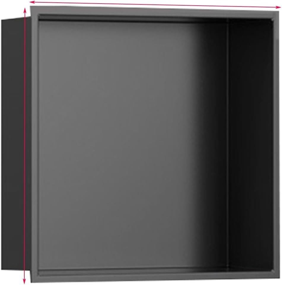 Étagère de douche encastrée 32x32 cm en acier inoxydable pour niche murale moderne