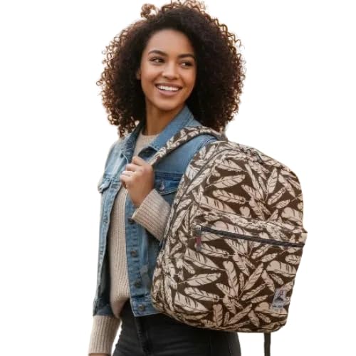 Mochila Unissex Casual Espaçosa Estampas Diversas, Único, Marrom