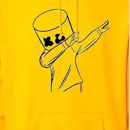 Image of WearIndia Unisex Cotton Hooded Neck Hooded Sweatshirt (W NEW DANCEMELO Hoodie Yellow 2XL)