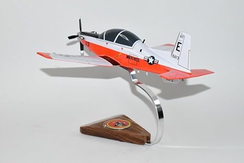 Miniatura 2 de Squadron Nostalgia LLC Beechcraft® T-6b Texan II, VT-2 Doerbirds (Marines), modelo a escala de caoba de 12 pulgadas