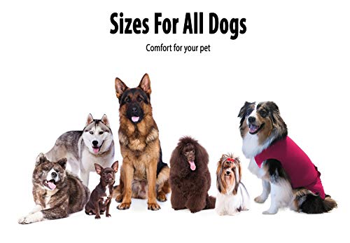 Surgi~Snuggly Dog Recovery Suit Dog Onesie Shirt is Made with American Textile to Protect Your Pet's Wounds and Bandages, It's The Original Dog Onesies Snuggly Suit (LS-Pink) - Thumbnail 4