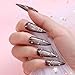 Makartt Nail Rhinestone Glue with Chrome Gel Kit, Super Strong Glue with Silver Metallic Painting Gel Polish Set for 3D Nails Art Decoration Manicure(30ML+8ML)